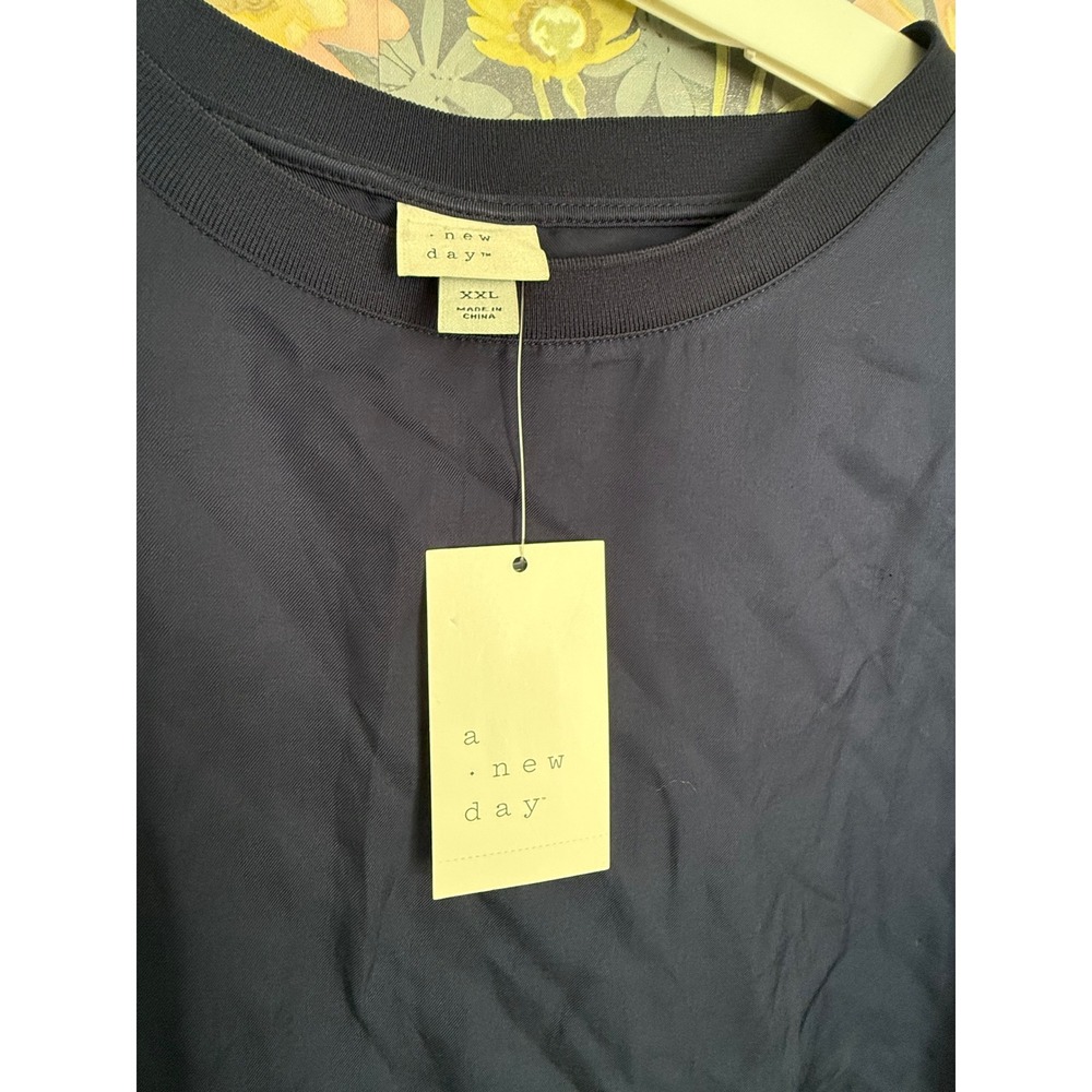 A‎ New Day Women's Navy Blue Oversized Short Sleeve Top Size XXL - Picture 2 of 7
